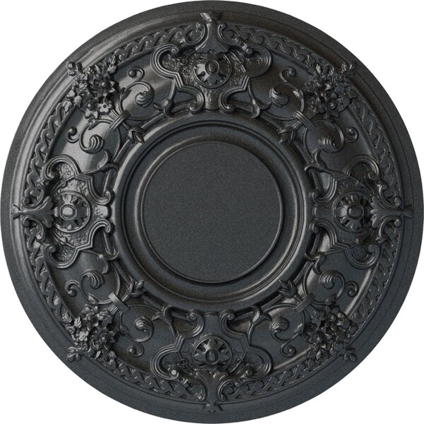 Ekena Millwork Jackson Ceiling Medallion (Fits Canopies up to 13 1/2"), Hand-Painted Pewter, 32 3/4"OD x 2 1/2"P CM32JAPES - main